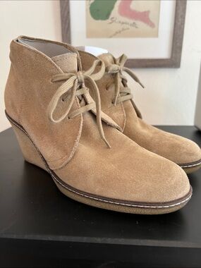 J. Crew Tan Suede Chukka Wedge Boots